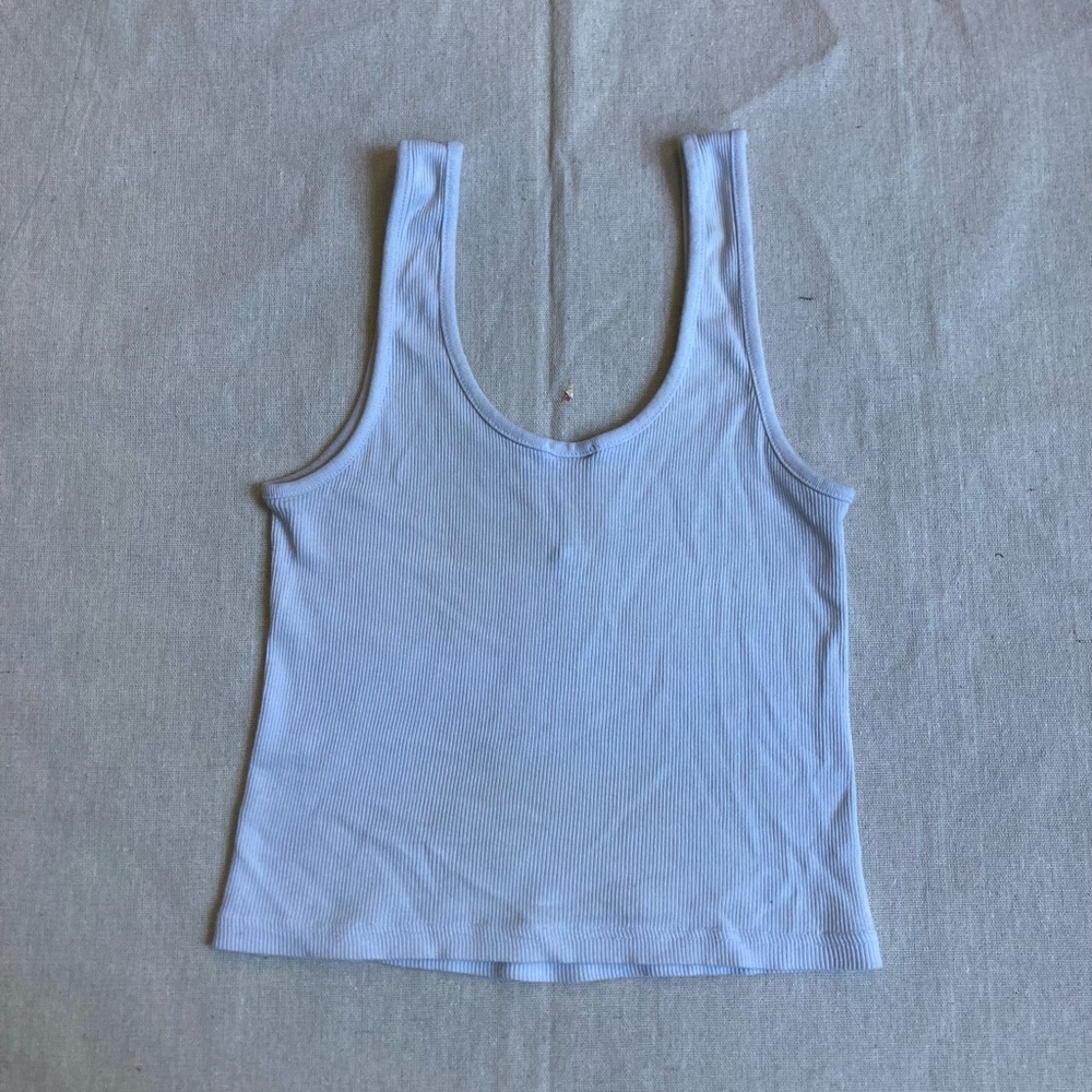 White Ribbed Tank Top - Picture 2 of 3